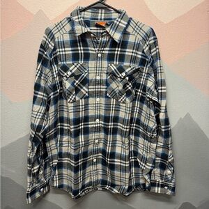 Merrell Blue and White Casual Button Down Shirt